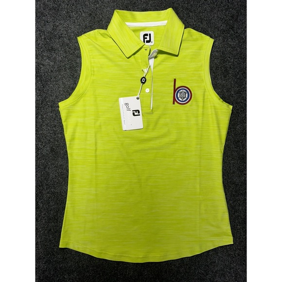 FootJoy Tops - FootJoy Womens Golf Shirt Polo Sleeveless Funnel Neck Small Yellow NWT MSRP $80